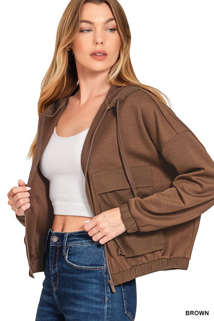 Mocha Utility Cargo Hoodie